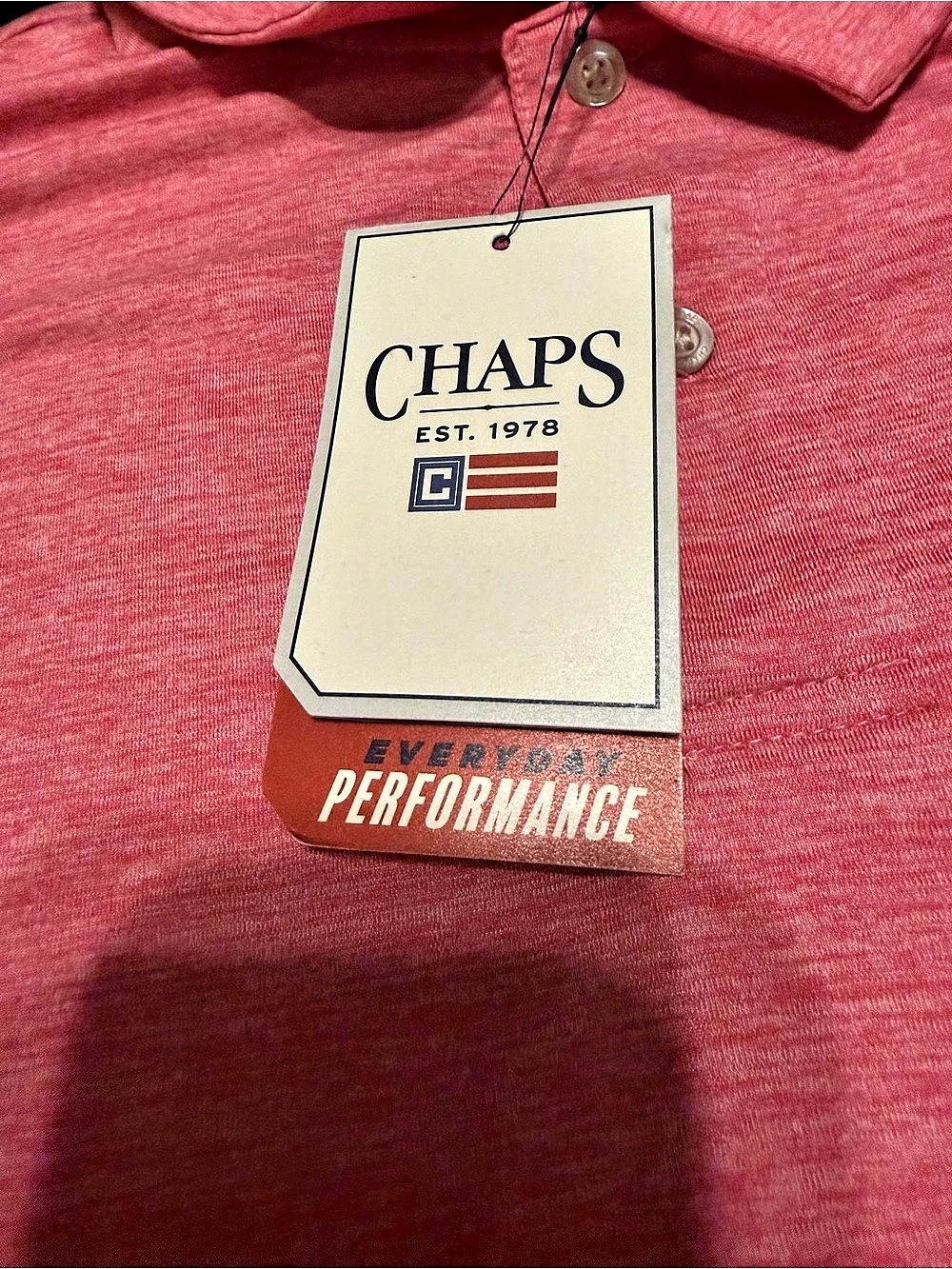 Chaps Everyday Performance Polo Men's Polo Pink 2XL